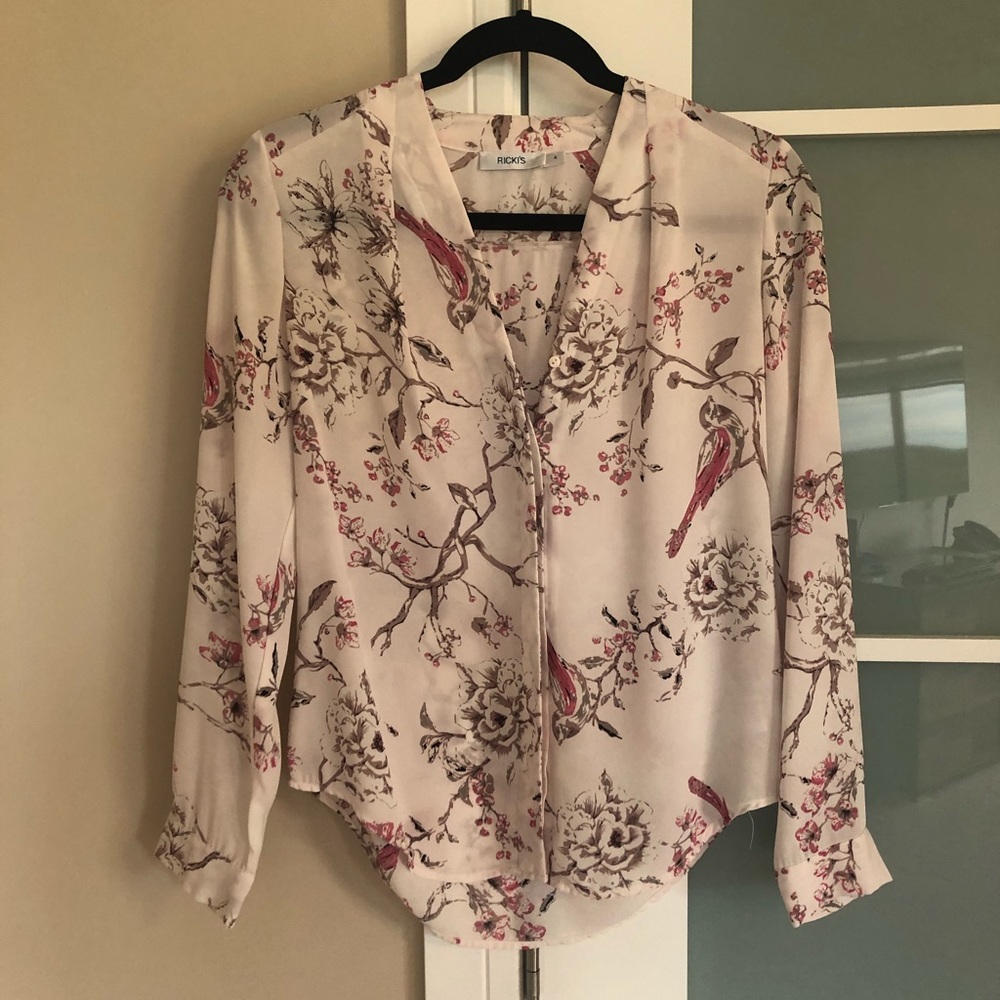 Peachy Pink Floral Blouse